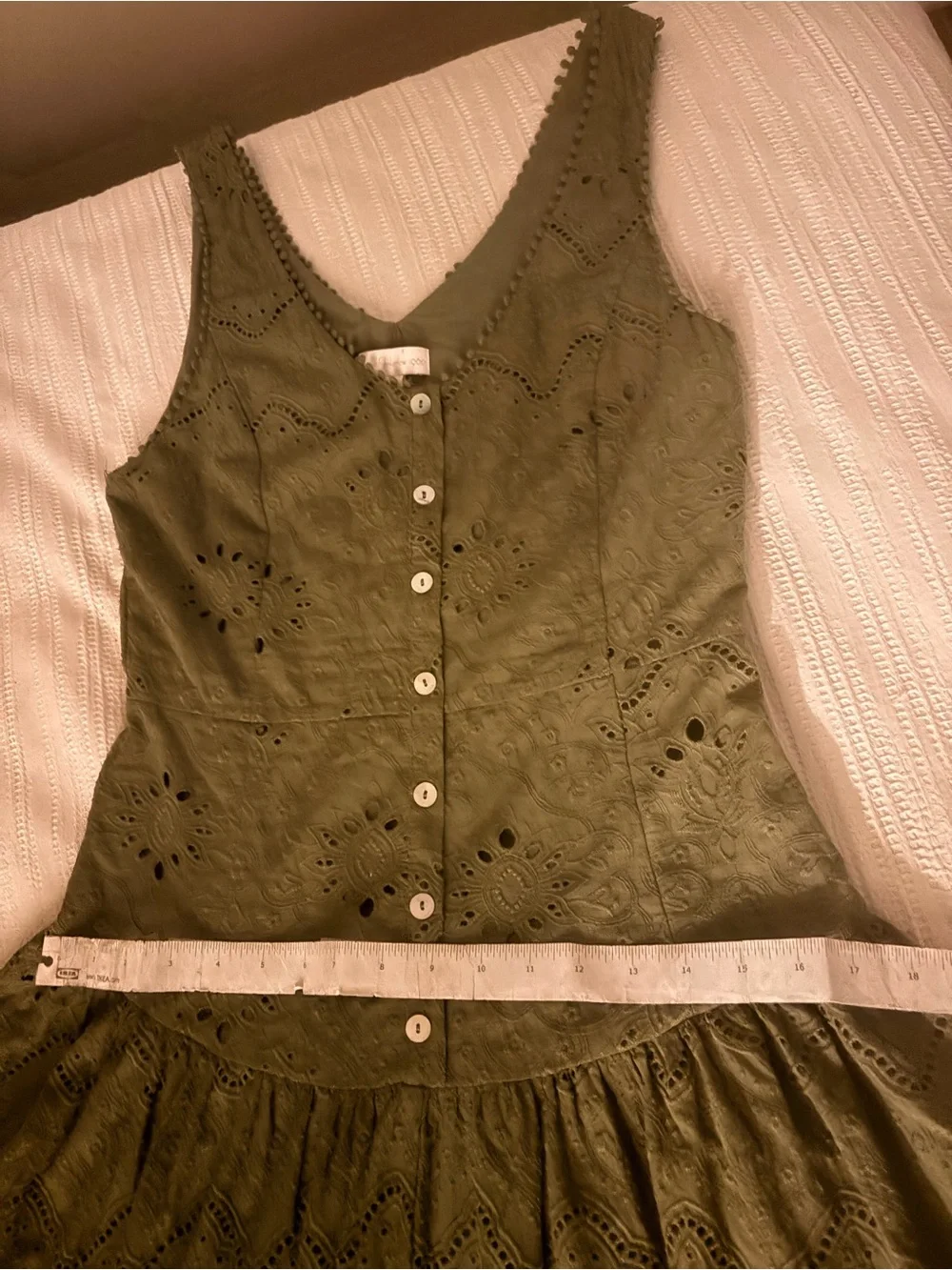House of Harlow 1960 Olive Eyelet Midi Dress